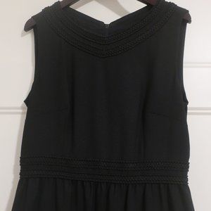 Red Valentino Fit and Flare Black Midi Dress - Size 4-6